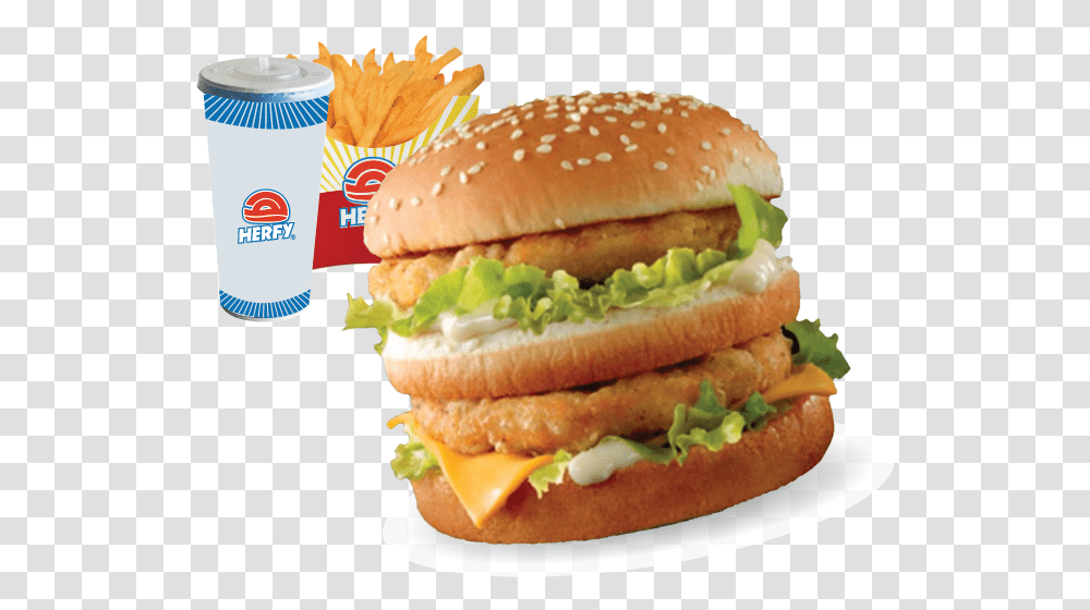 Double Fillet Burger, Food, Fries, Lunch, Meal Transparent Png