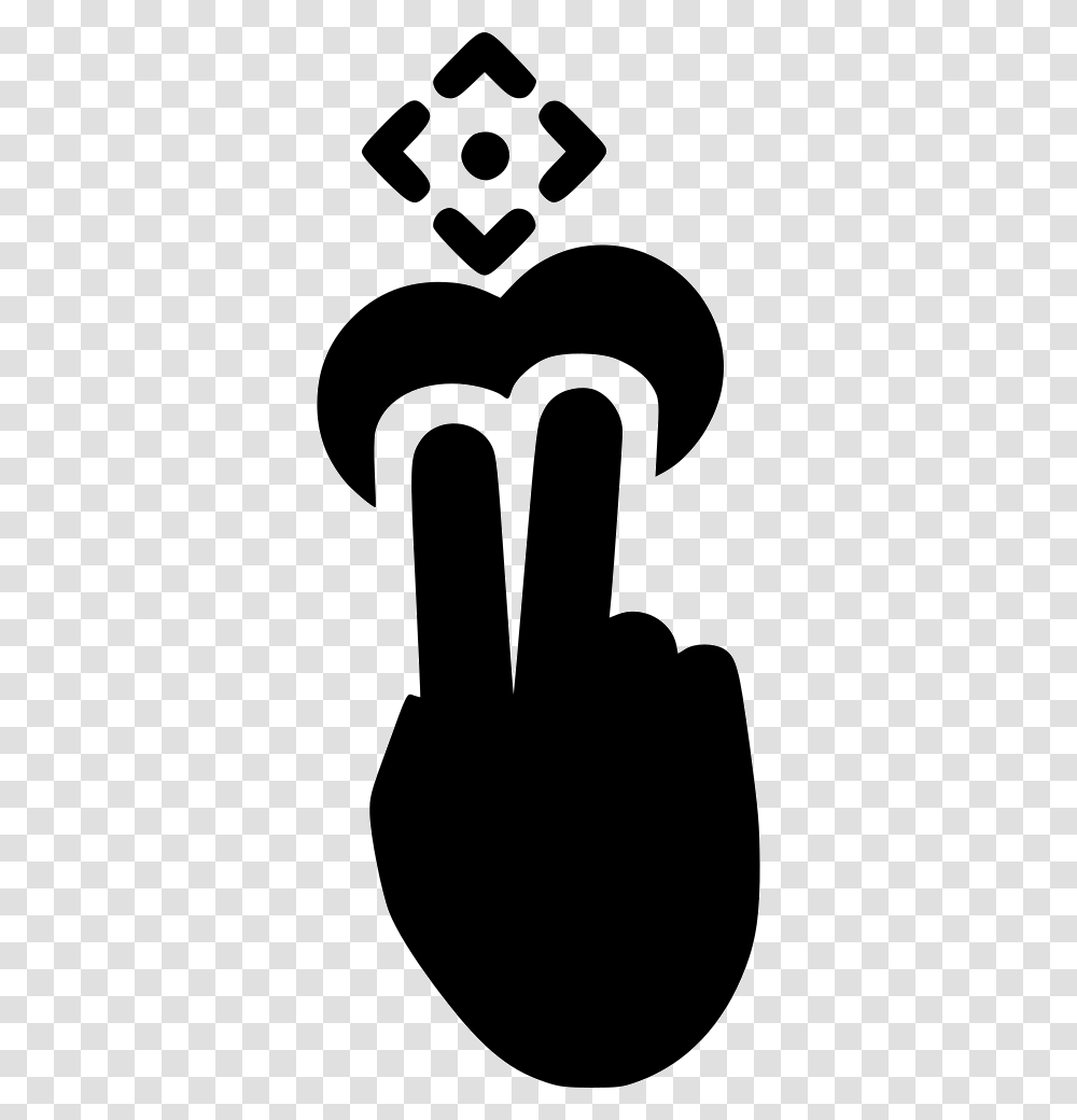 Double Finger Move Up Down Left Right Heart, Stencil, Hammer, Tool Transparent Png
