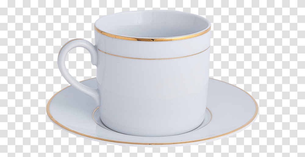 Double Gold Rim Cup & Saucer Cup, Pottery, Milk, Beverage, Drink Transparent Png
