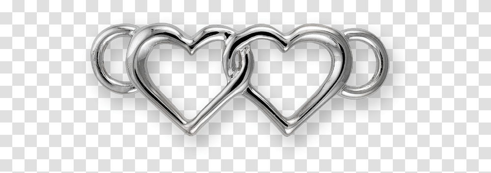 Double Heart Solid, Buckle, Symbol, Emblem, Silver Transparent Png