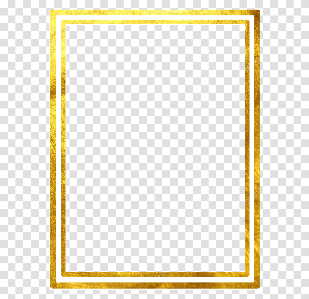 Double Line Square Gold Marco Frame, Cross, Rug, Crucifix Transparent Png