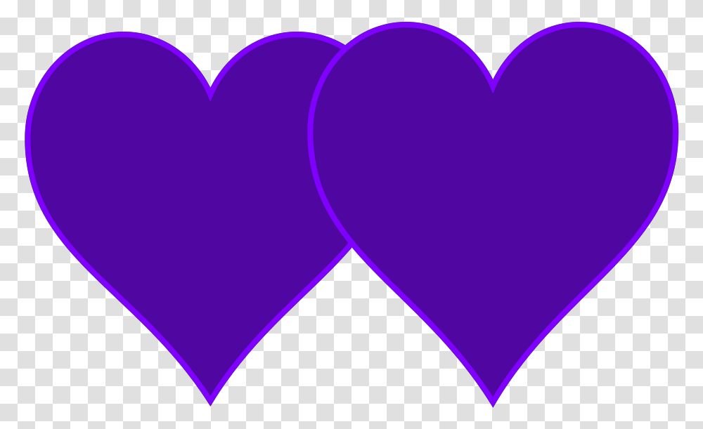 Double Lined Purple Hearts Svg Vector Black And White 2 Hearts Clipart Transparent Png