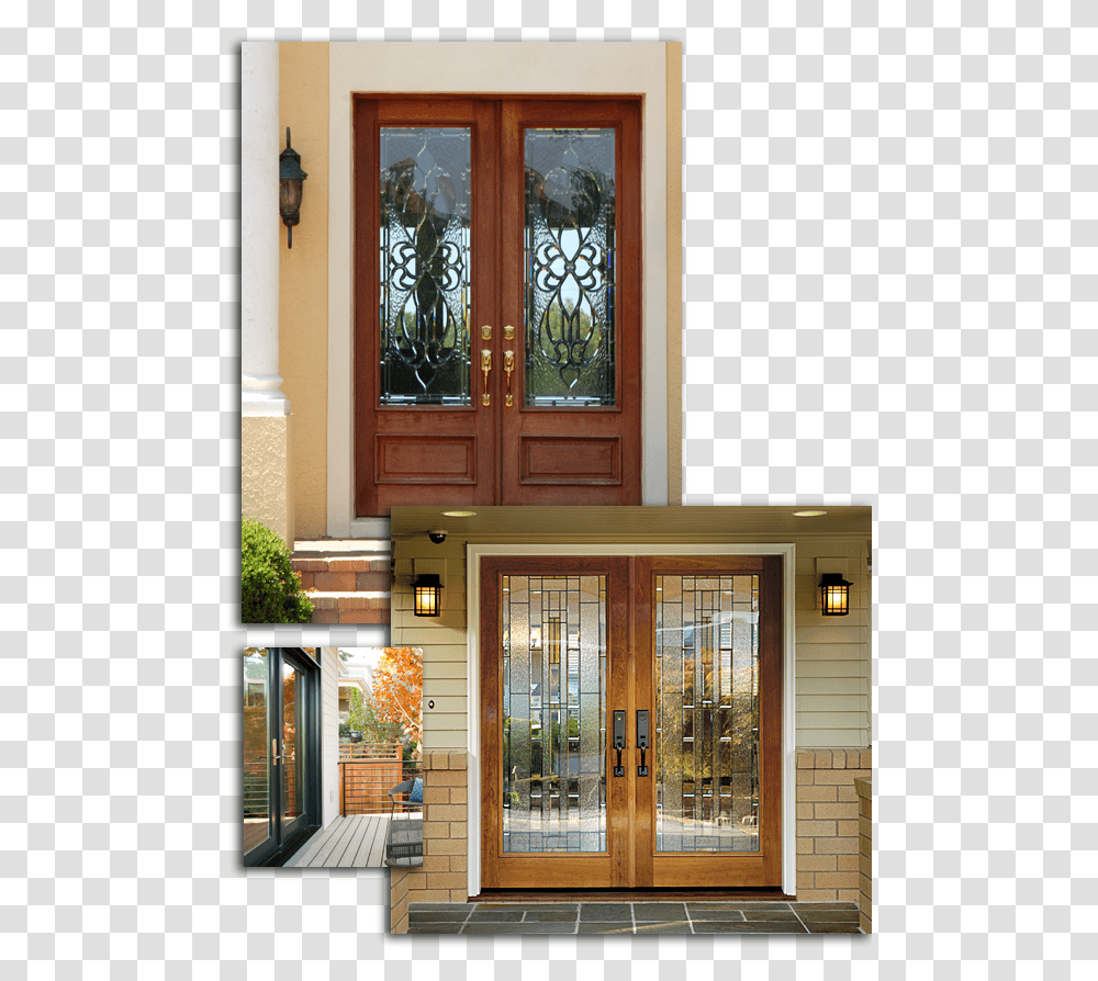 Double Long Front Door, French Door, Hardwood Transparent Png