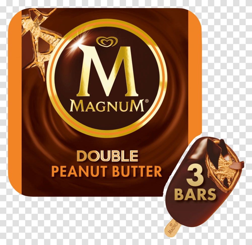 Double Peanut Butter Fr Magnum Ice Cream Cookies And Cream, Label, Poster, Advertisement Transparent Png