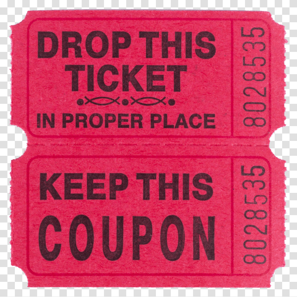 Double Roll Raffle Tickets Single Buy Raffle Tickets Red, Paper Transparent Png