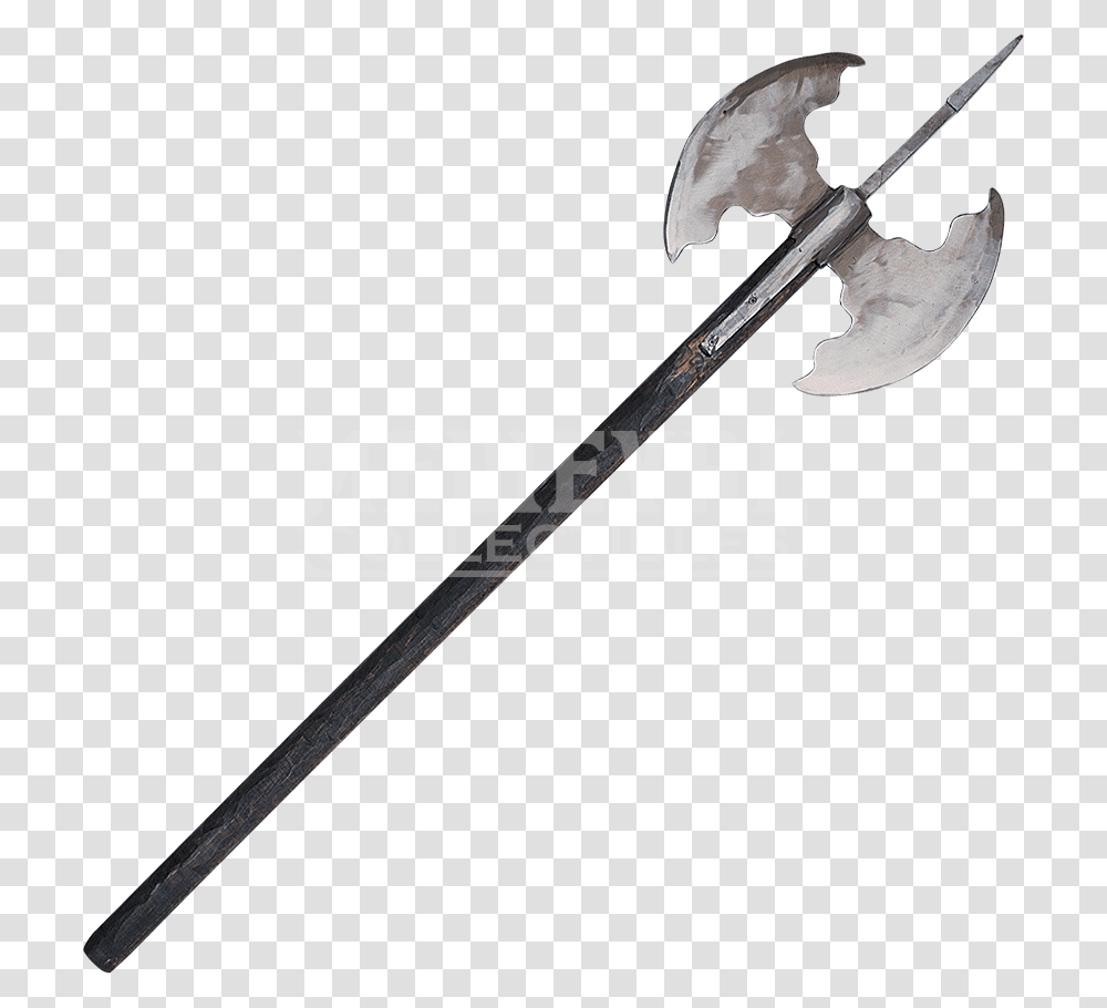 Double Sided Axe Download Long Double Bladed Axe, Tool, Arrow, Weapon Transparent Png