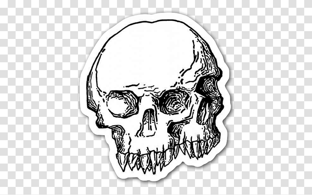Double Skull Sticker Skull, Person, Human, Drawing Transparent Png
