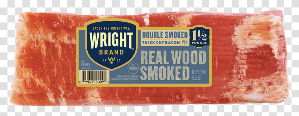 Double Smoked Bacon Wright Brand Wright Thick Cut Bacon, Pork, Food, Ham, Plant Transparent Png