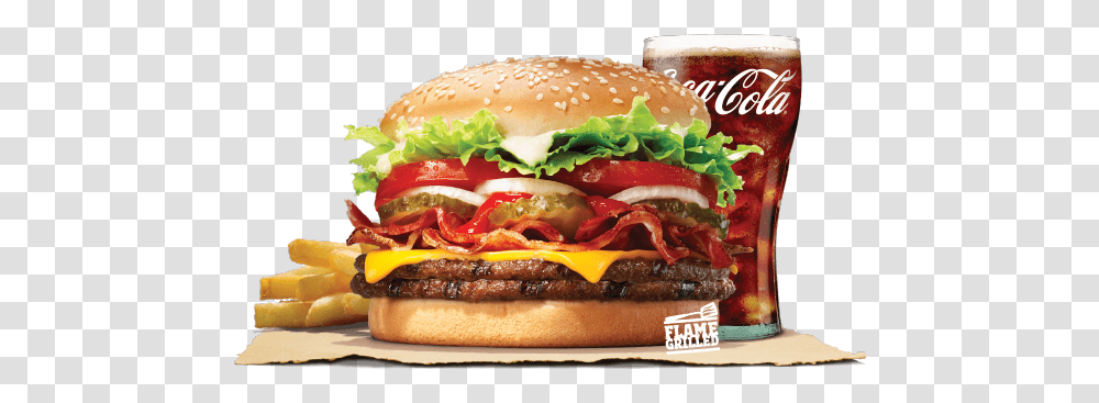 Double Whopper Bacon Cheese Value Meal Burger King Whopper Cheese, Food, Hot Dog, Sesame Transparent Png