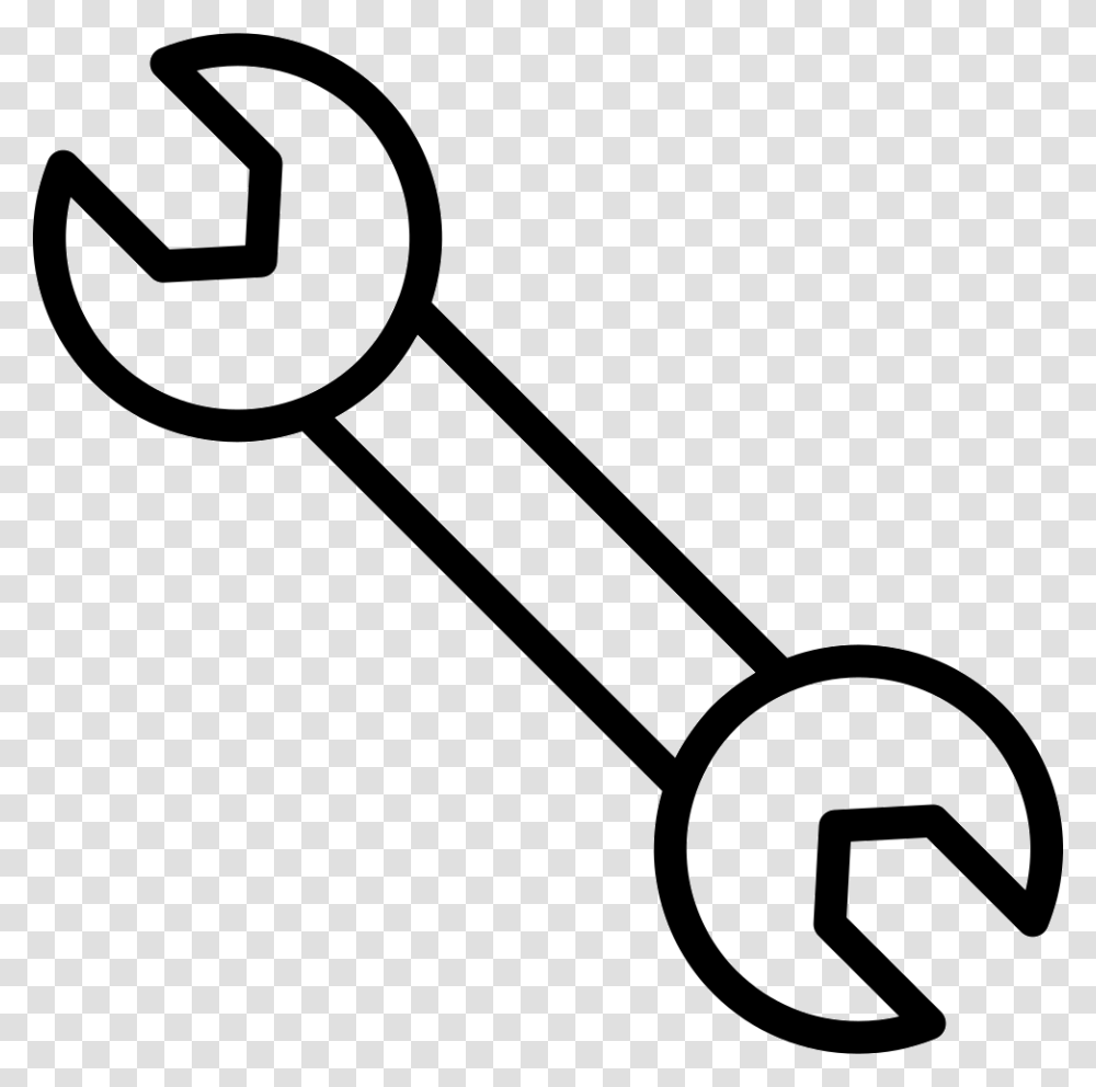 Double Wrench Outline Comments Wrench Outline, Key, Shovel, Tool, Machine Transparent Png
