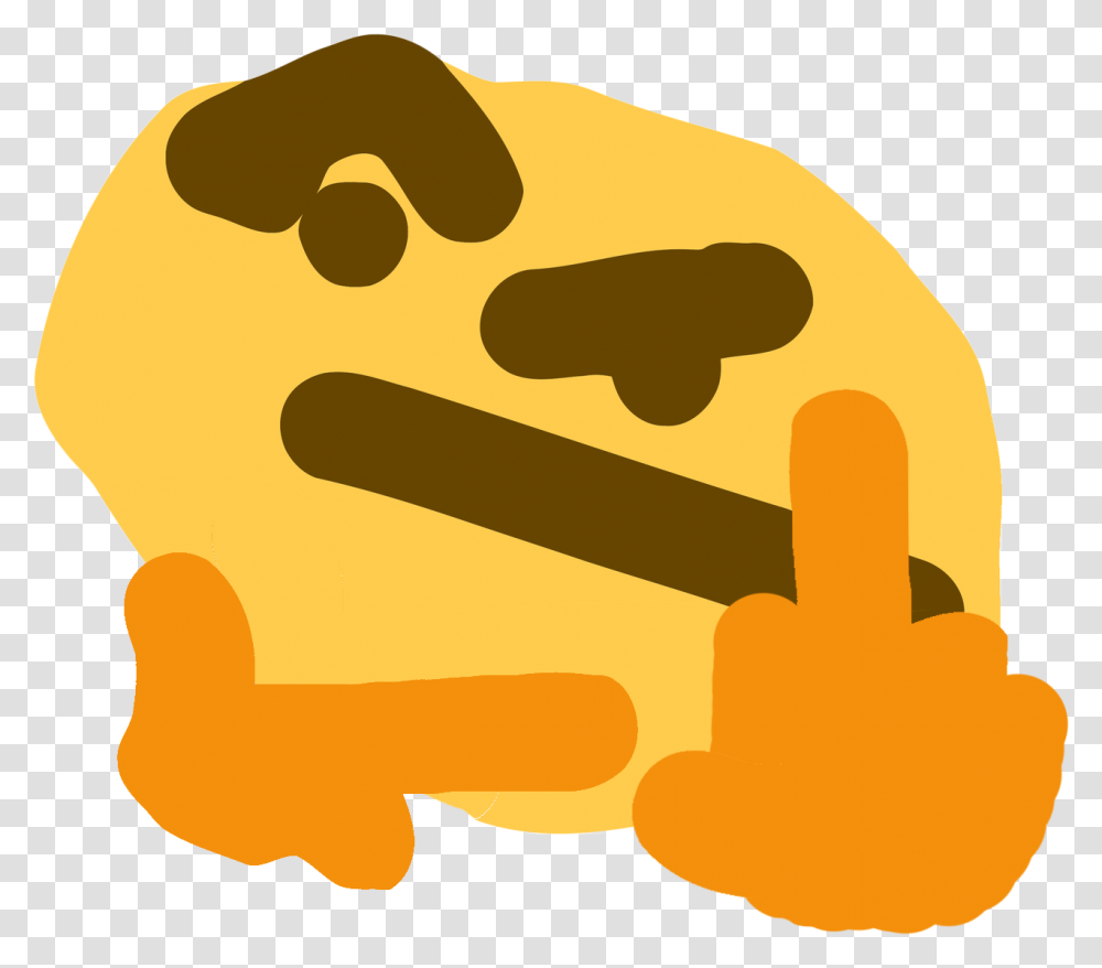 Doublethonk Discord Emoji Facepalm Discord Emote Full Ms Paint Thinking Emoji, Food, Text, Hot Dog, Bread Transparent Png