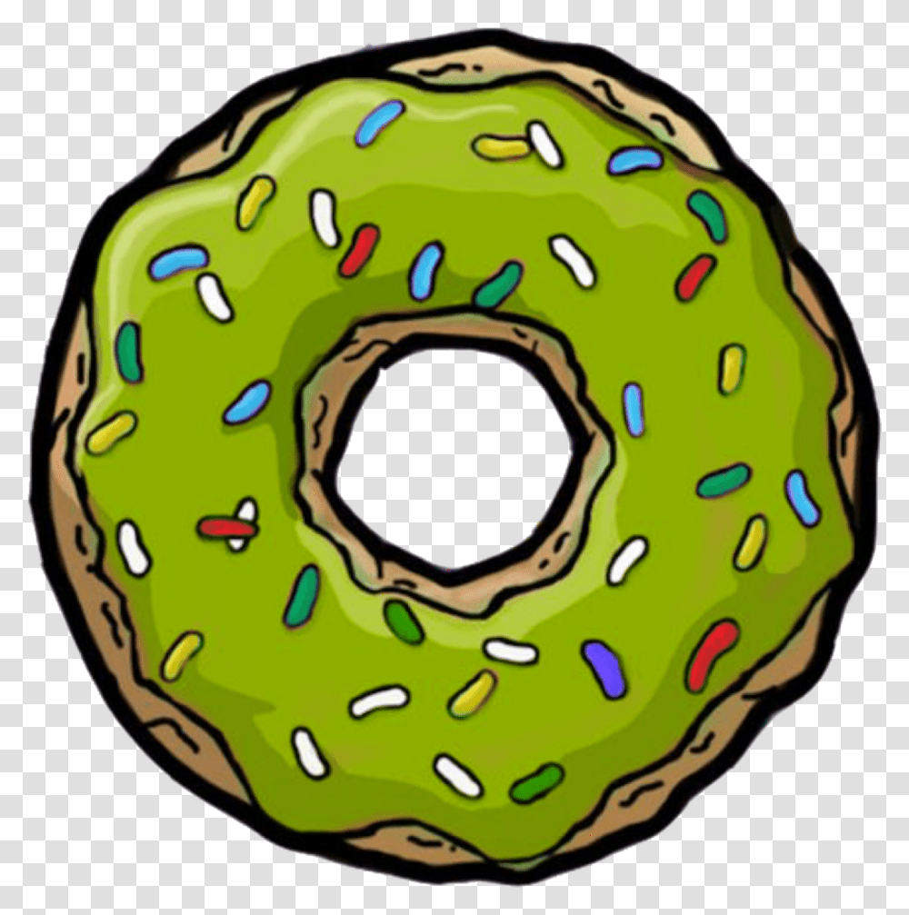 Doughnut Clipart Green Dona De Los Simpson, Pastry, Dessert, Food, Donut Transparent Png