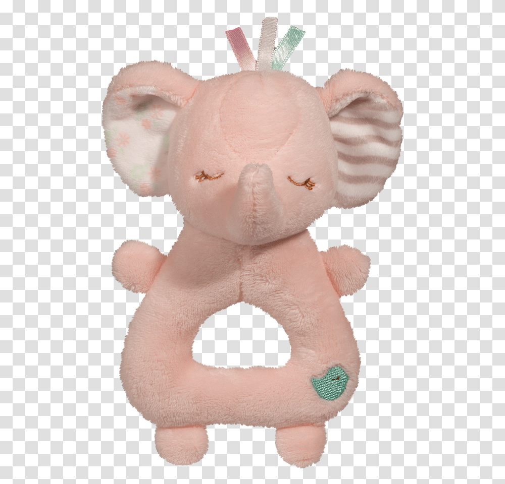 Douglas Baby Pink Elephant Rattle Baby Rattle, Plush, Toy, Doll Transparent Png