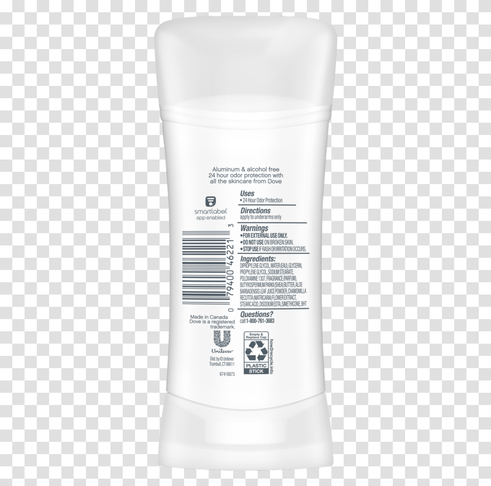 Dove Aluminum Free Deodorant Ingredients, Word, Label, Bottle Transparent Png