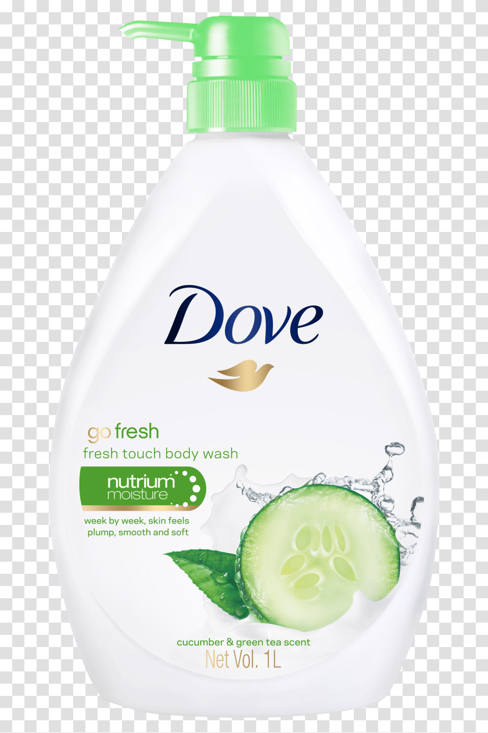 Dove Go Fresh Fresh Touch Body Wash 1000ml Dove Green Body Wash, Bottle, Plant, Snowman, Winter Transparent Png