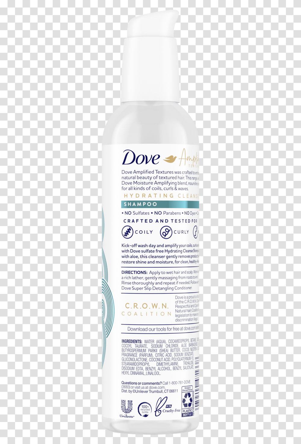 Dove Hair Care Curls Hydrating 12 Oz Bottle, Cosmetics, Can, Aluminium Transparent Png