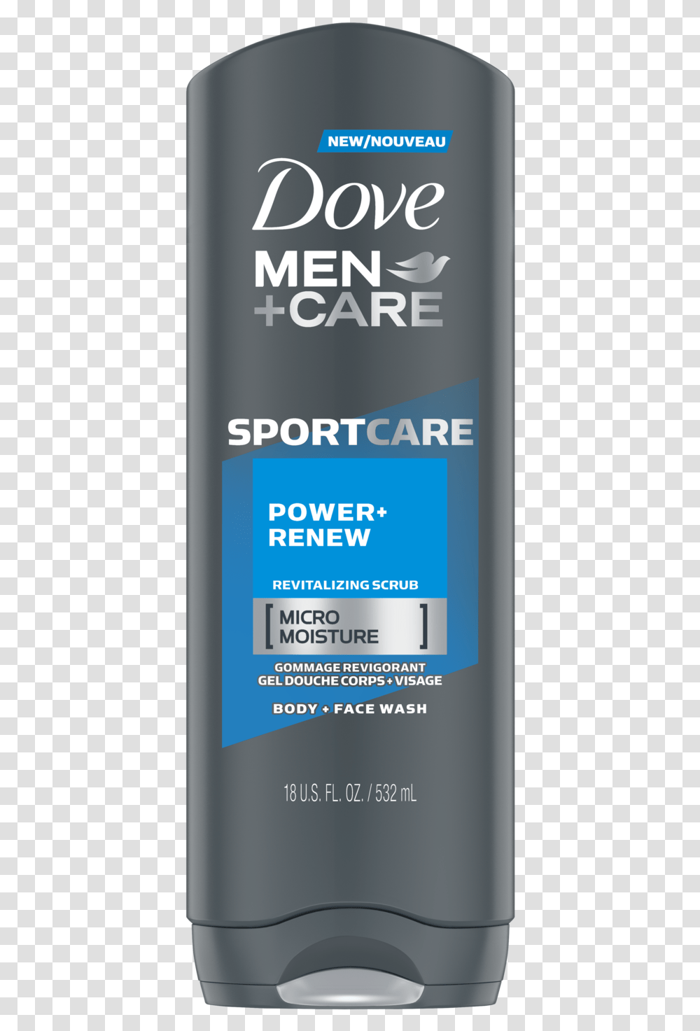 Dove Men Care Sportcare Body Wash Power Renew 18 Oz Dove Men Sport Care Body Wash, Bottle, Cosmetics, Can, Tin Transparent Png