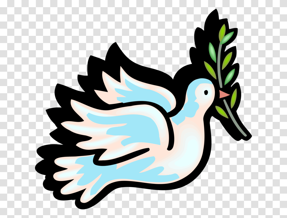 Dove Of Peace With Olive Branch, Bird, Animal, Beak Transparent Png