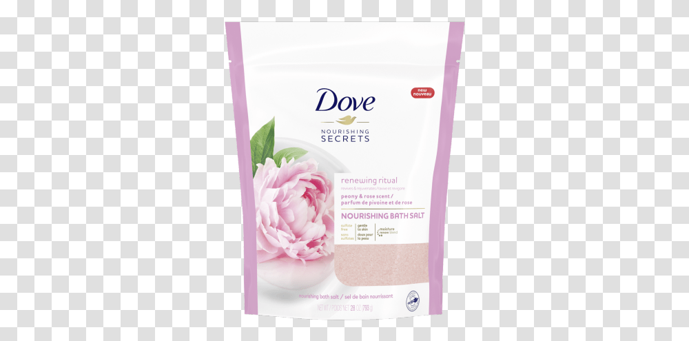 Dove Peony Bath Salt Dove Bath Salt, Bottle, Cosmetics, Petal, Flower Transparent Png