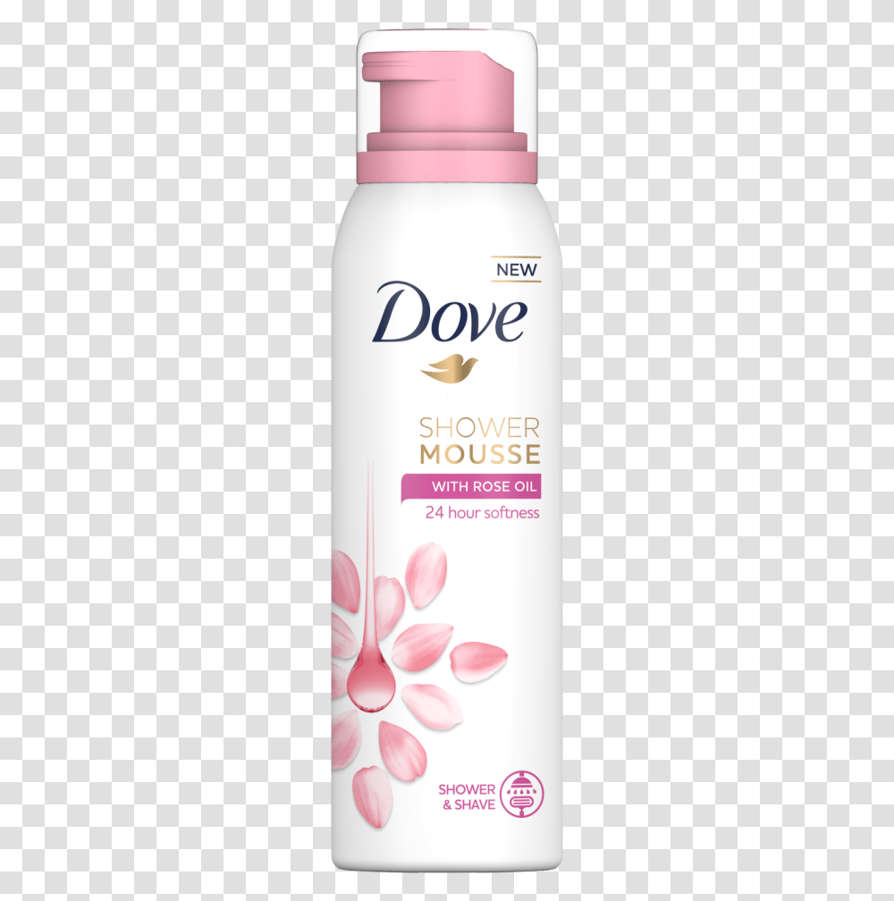 Dove Rose Oil Shower Mousse, Bottle, Cosmetics, Lotion, Deodorant Transparent Png