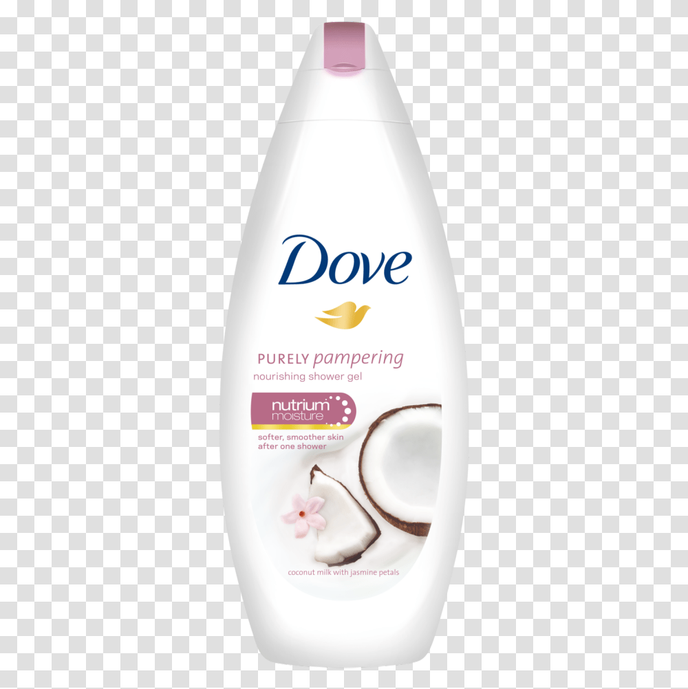 Dove Shower Gel Coconut Milk, Bottle, Beverage, Drink, Plant Transparent Png