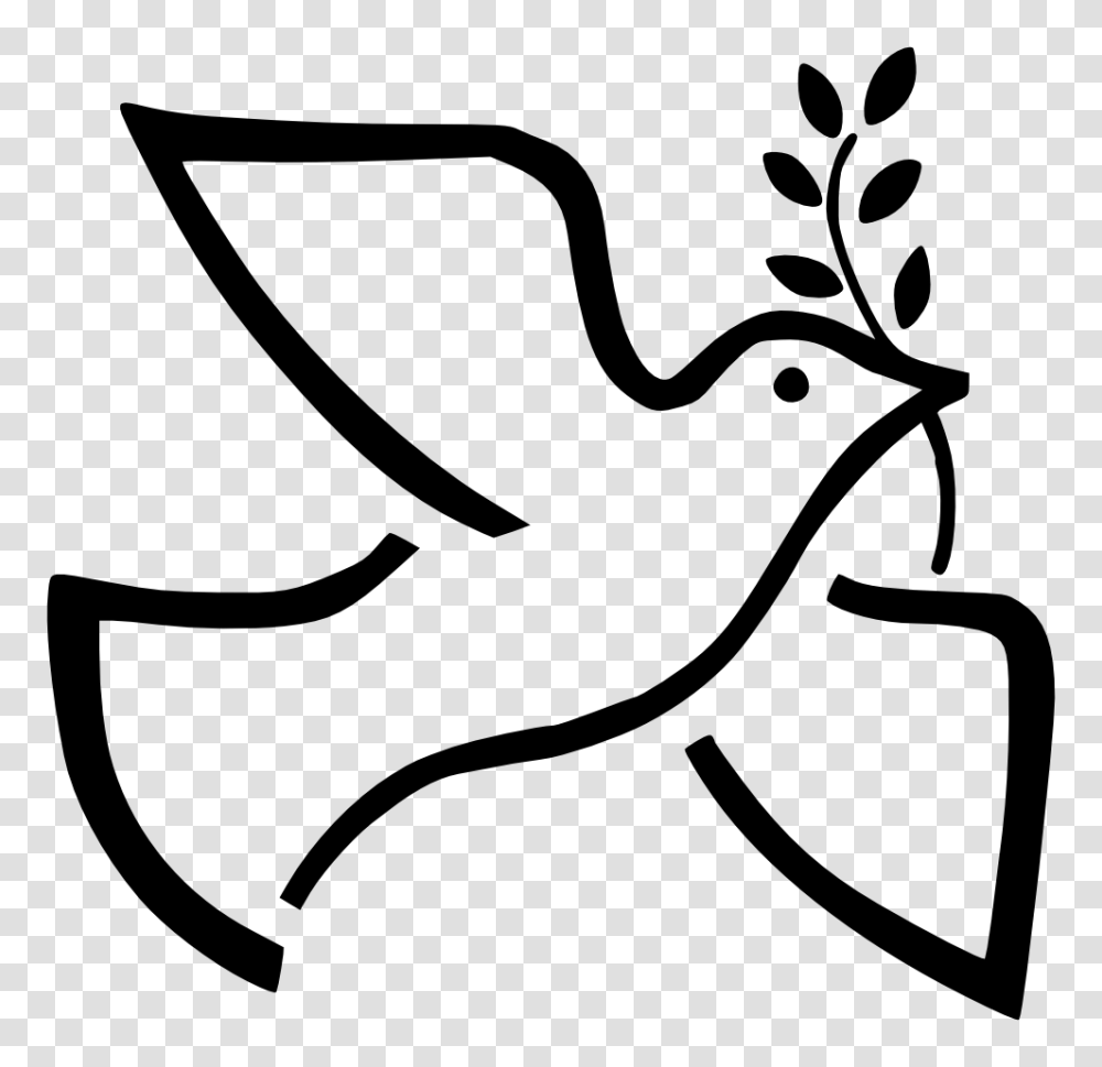 Dove With Olive Branch Symbol Of Peace Tats, Stencil, Silhouette, Antelope, Wildlife Transparent Png