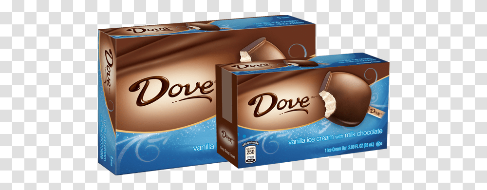 Dovebar Vanilla Ice Cream With Dove Dove Chocolate, Box, Label, Text, Food Transparent Png