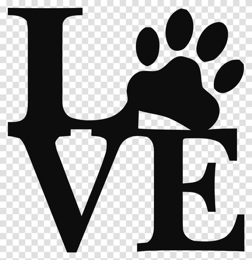 Dover Clip Art Dog Paw Print Love, Stencil, Logo Transparent Png