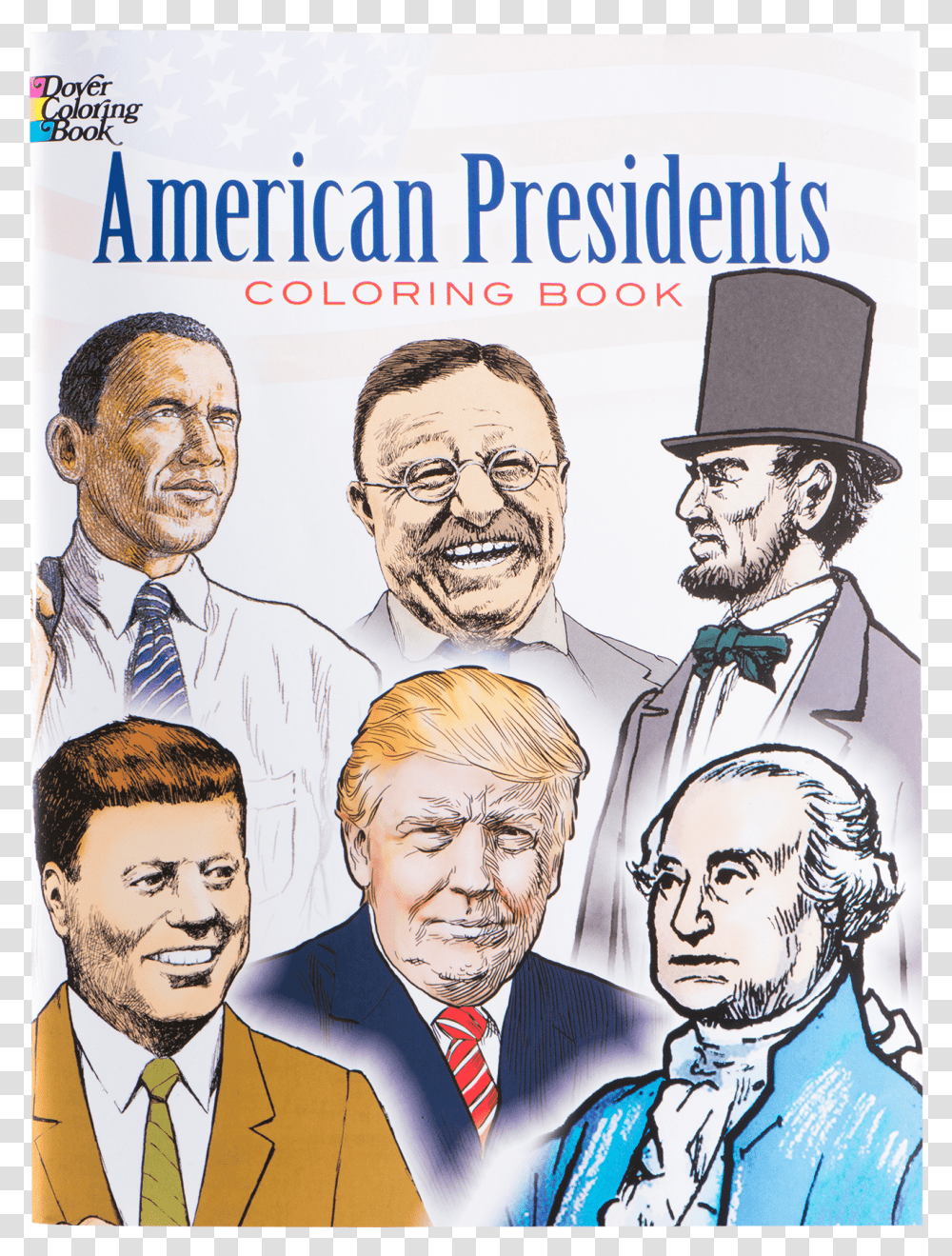 Dover Coloring Books Presidents, Tie, Person, Hat, Comics Transparent Png