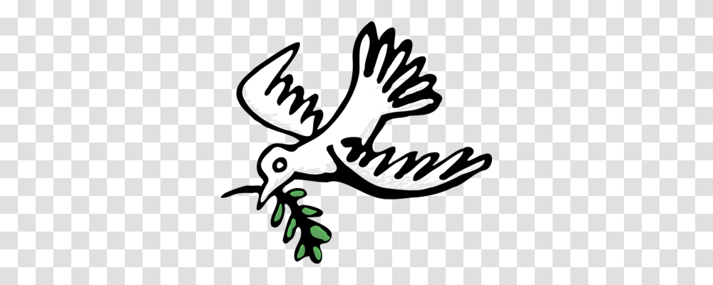 Doves As Symbols Columbidae Peace Symbols Flower, Bird, Animal, Eagle, Stencil Transparent Png