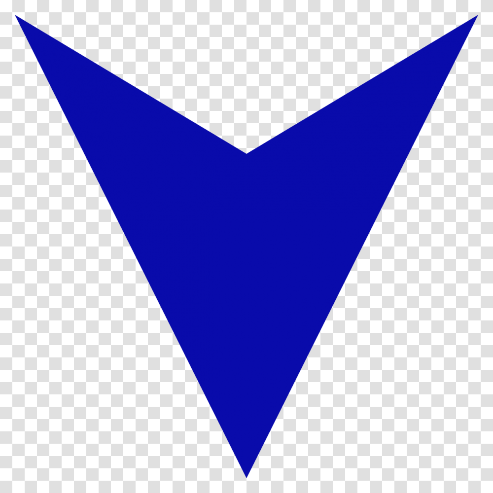 Down Arrow Blue, Triangle Transparent Png