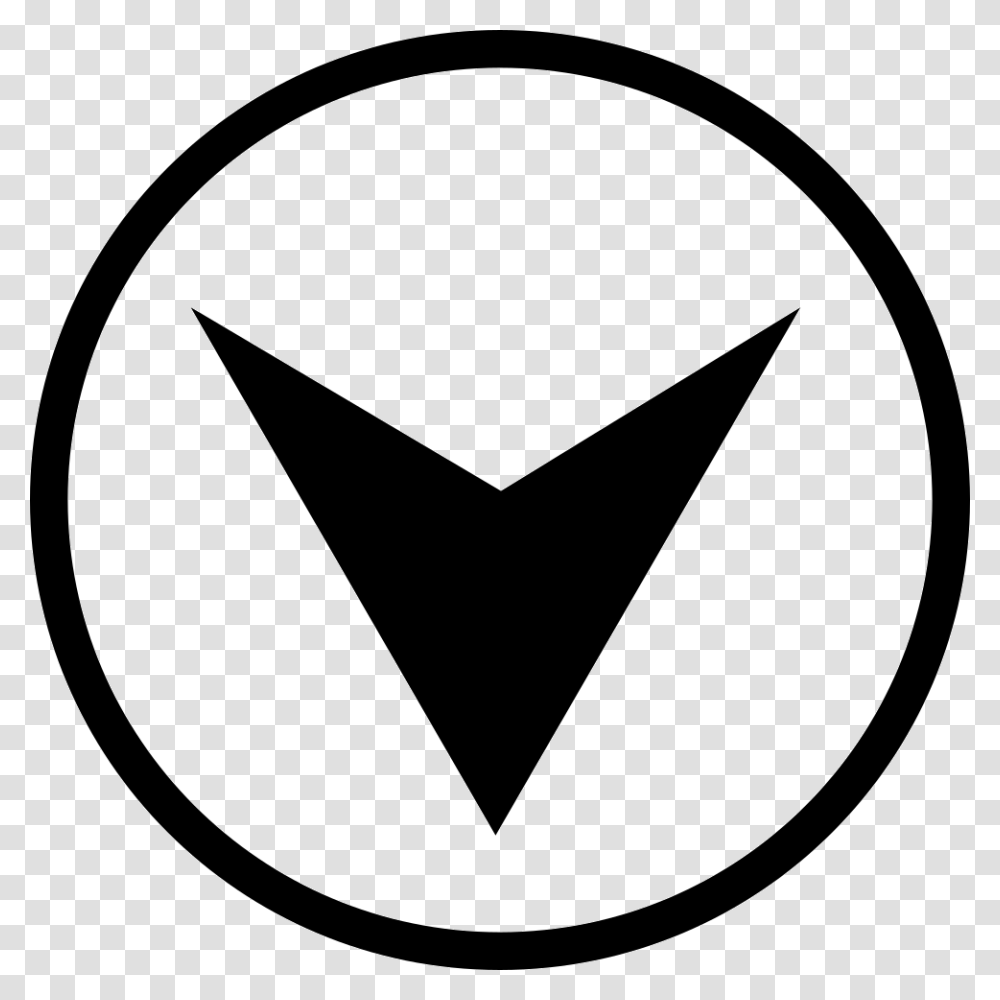 Down Arrow Circle, Logo, Trademark, Stencil Transparent Png