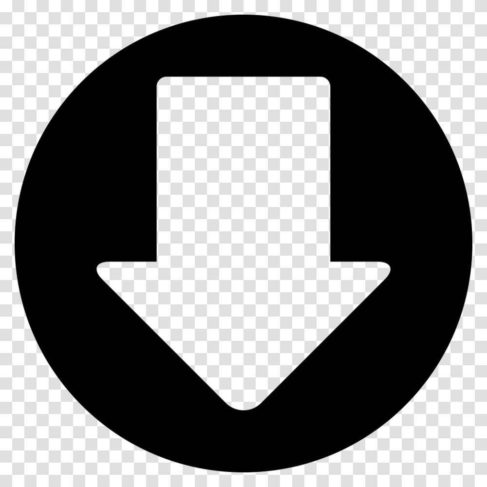 Down Arrow In A Circle Downloads, Logo, Trademark, Stencil Transparent Png