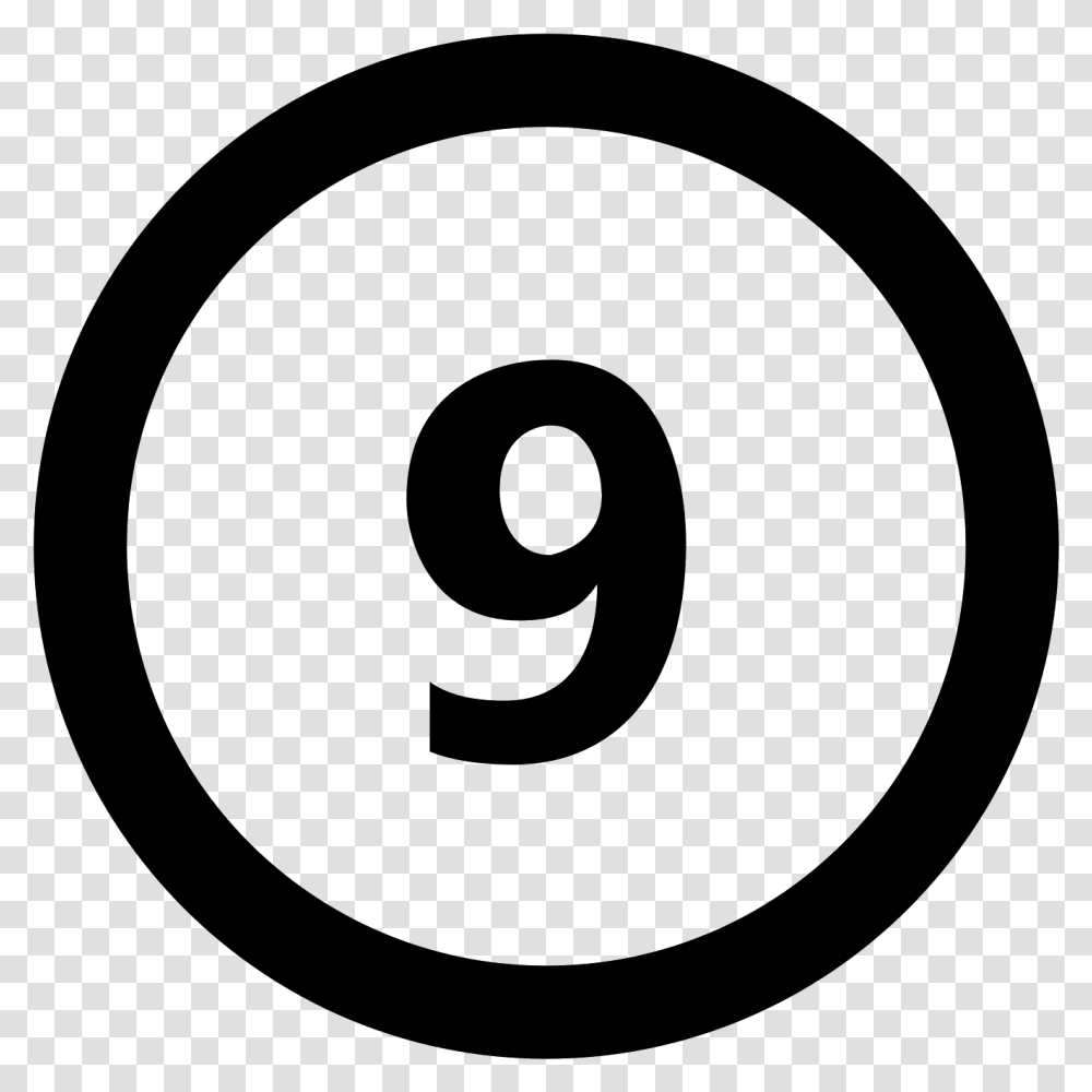Down Arrow In A Circle Number 1 With Circle Around, Gray Transparent Png