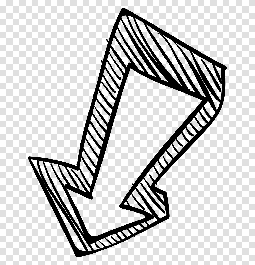 Down Arrow Sketch Comments Cute Arrow Pointing Down, Anchor, Hook, Stencil Transparent Png
