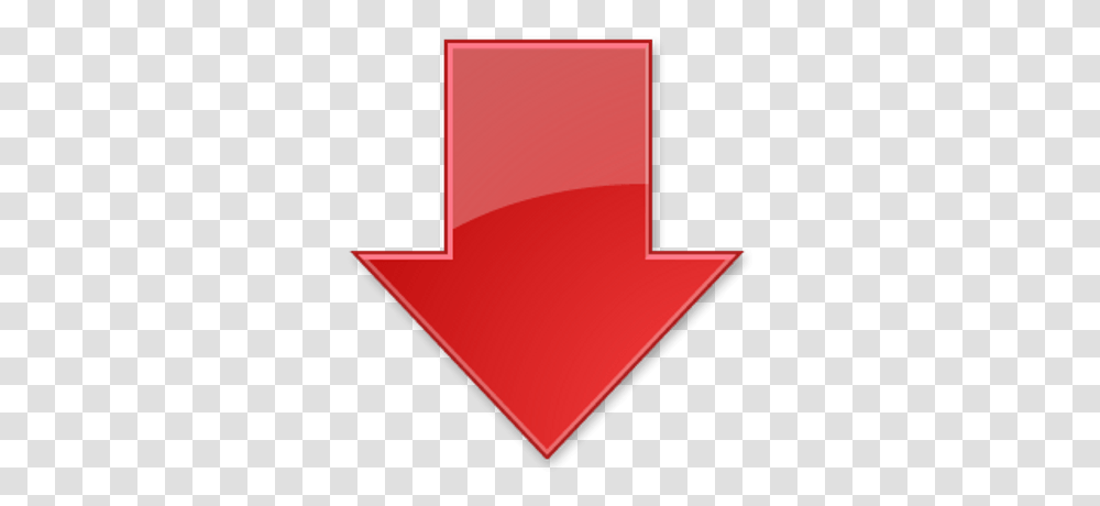 Down Arrow Stickpng Red Arrow Pointing Down, Envelope, Triangle, Symbol, Mail Transparent Png