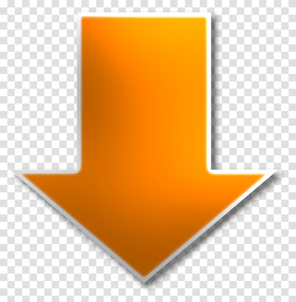Down Arrow Yellow Pointing Yellow Orange Down Arrow, Star Symbol, Logo, Trademark Transparent Png
