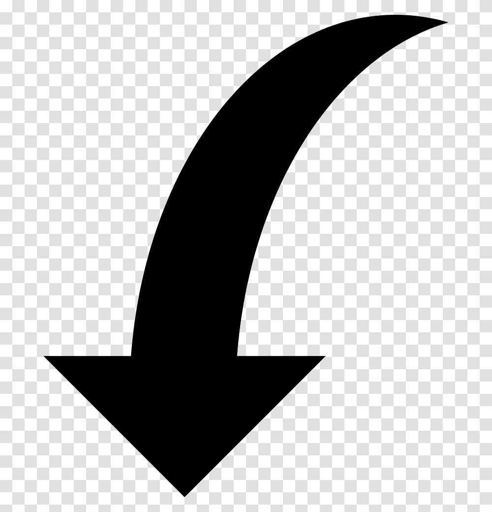 Down Curved Arrow Icon Free Download, Alphabet, Number Transparent Png