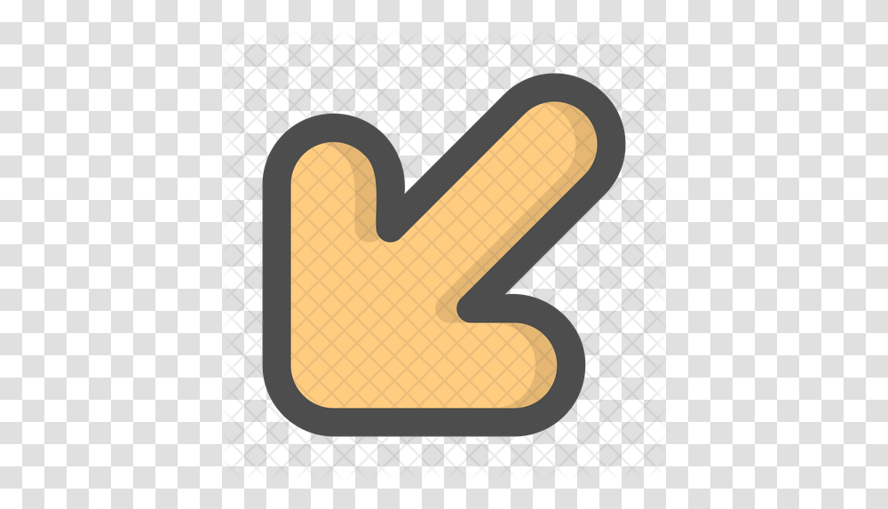 Down Left Icon Of Colored Outline Style Language, Text, Alphabet, Axe, Tool Transparent Png