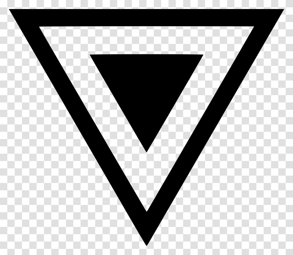Down Pointer Emblem, Triangle, Label, Sticker Transparent Png