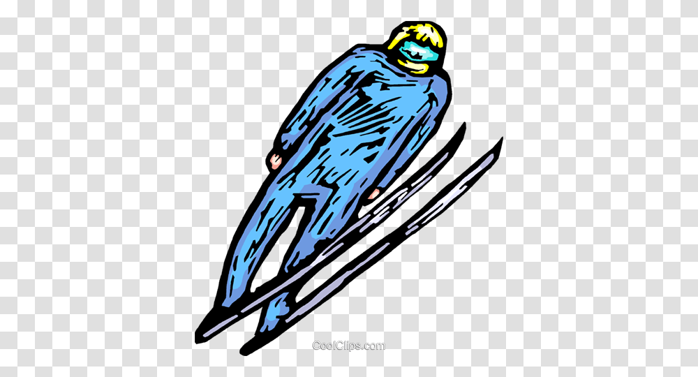 Downhill Ski Jumper Royalty Free Vector Clip Art Illustration, Sled, Bird, Animal, Bobsled Transparent Png
