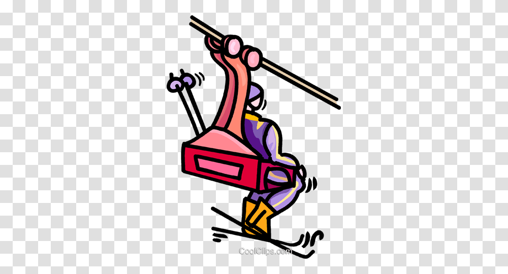 Downhill Skier Sitting On A Chair Lift Royalty Free Vector Clip, Transportation, Vehicle Transparent Png