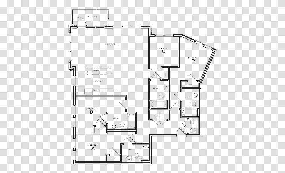 Downing D4 Rendering Floor Plan, Diagram, Scoreboard, Plot Transparent Png