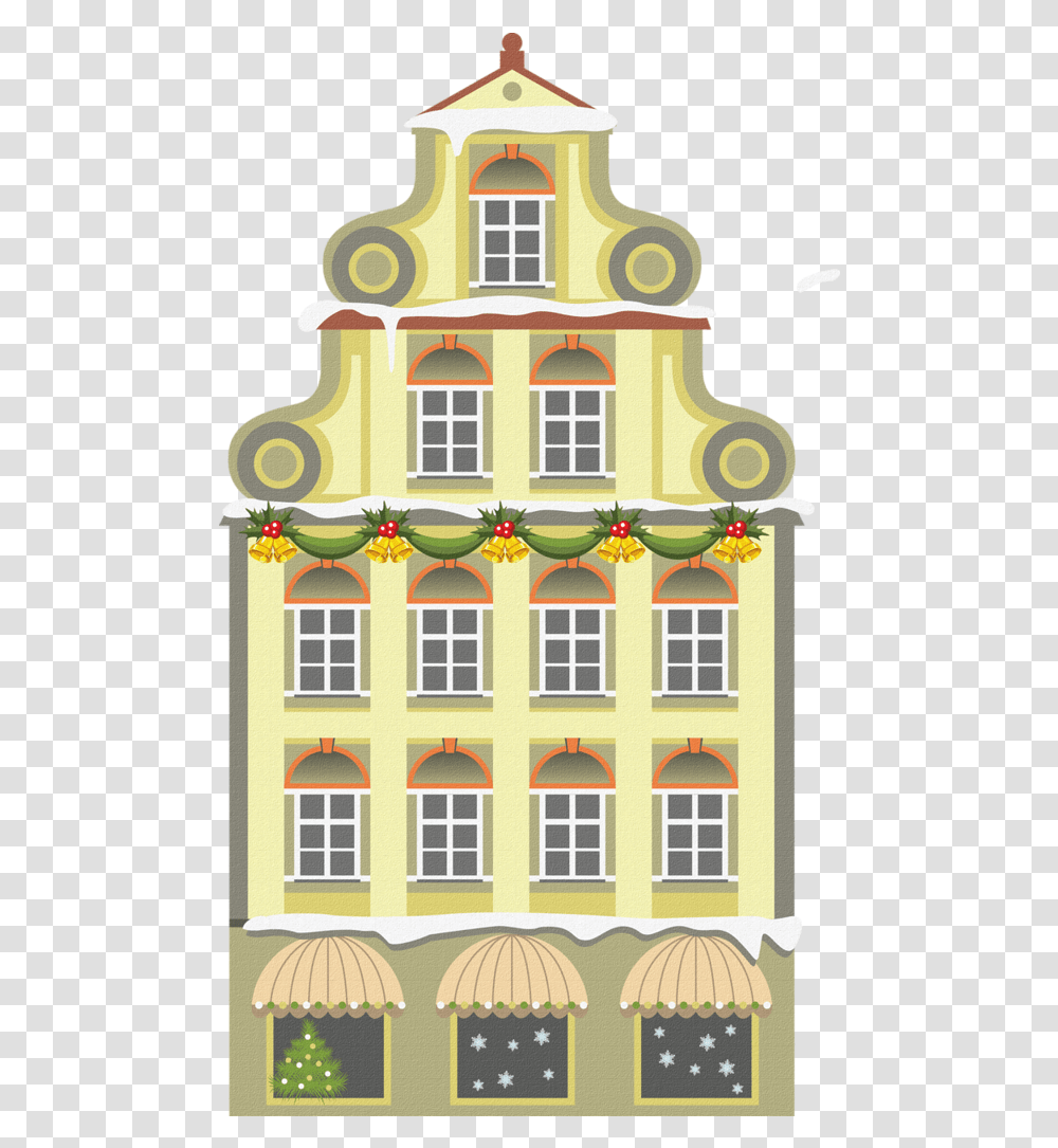 Download 007 Christmas Building Clipart Image With Victorian Christmas Village Clip Art, Window, Home Decor, Housing, Tower Transparent Png