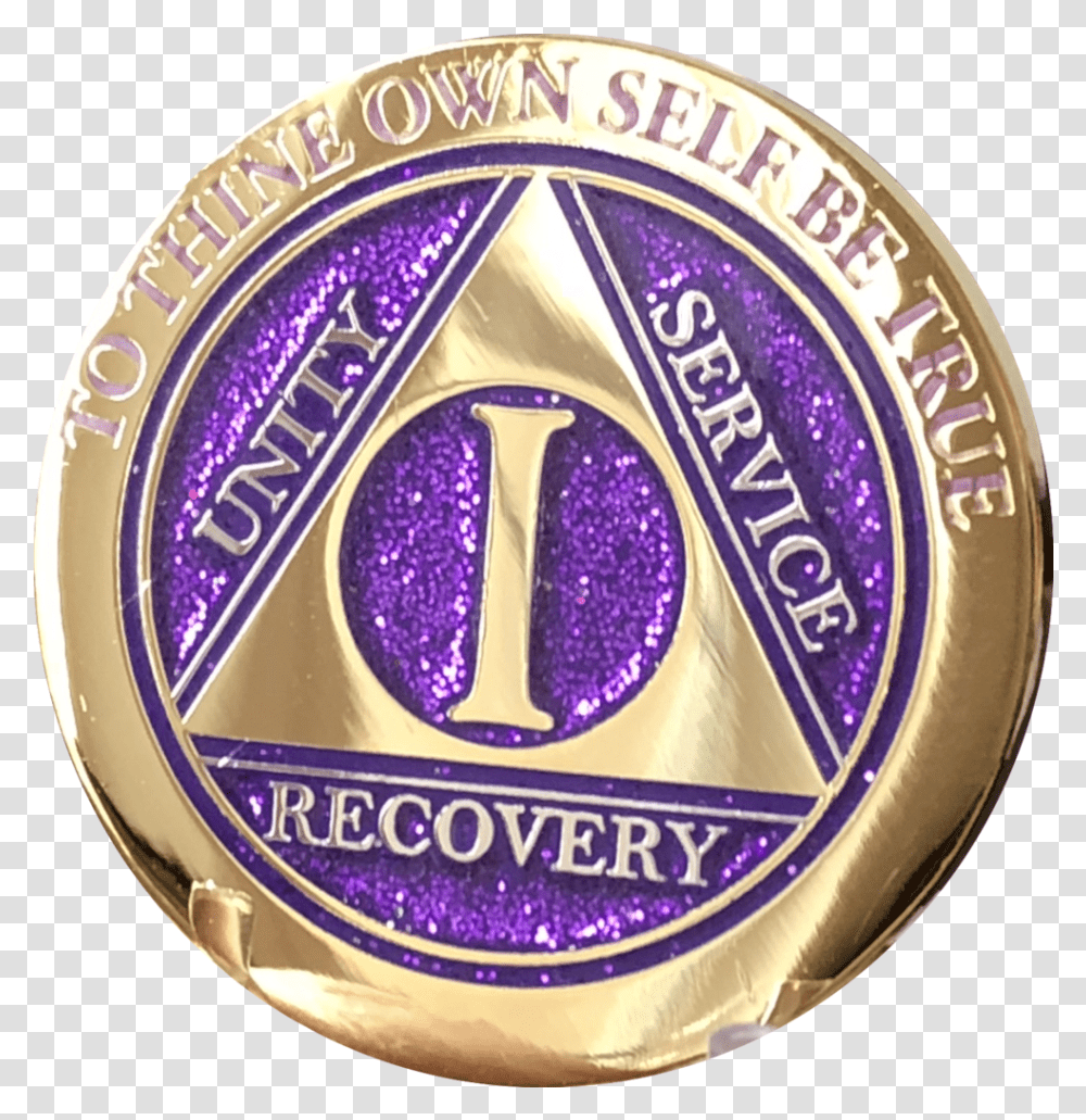 Download 10 Year Aa Medallion Elegant Glitter Purple Gold Badge, Logo, Symbol, Trademark, Clock Tower Transparent Png