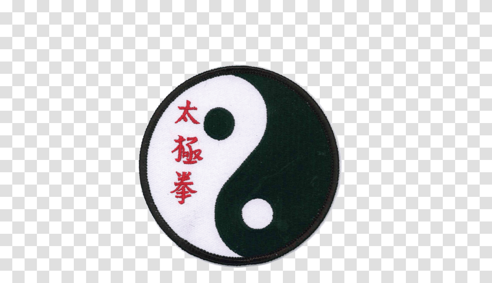 Download 1119 Ying Yang Script Patch Emblem, Rug, Symbol, Text, Logo Transparent Png
