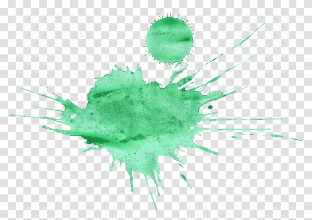 Download 16 Green Watercolor Splatter Green Watercolor Stain, Outdoors, Sea, Nature, Plant Transparent Png