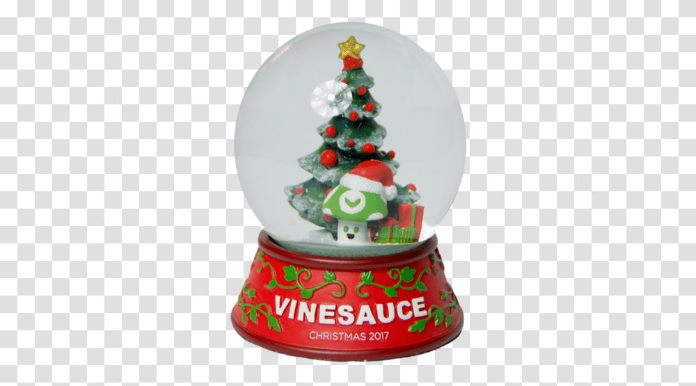 Download 2017 Christmas Vineglobe Vinesauce Snow Globe Christmas Ornament, Tree, Plant, Birthday Cake, Dessert Transparent Png