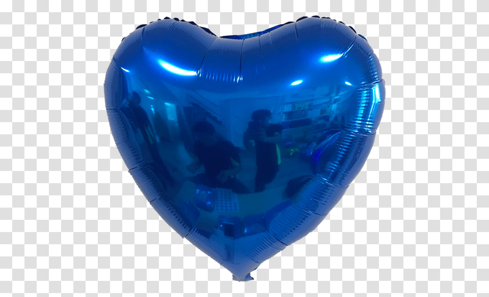 Download 24 Inch Blue Heart Balloon Hd Download Balloon, Person, Human, Helmet, Clothing Transparent Png
