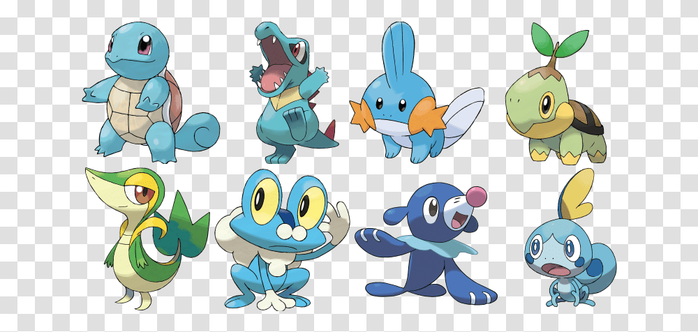 Download 263 Kb Pokemon Most Popular Starter Full All Water Starters Pokemon, Toy, Animal, Pac Man, Graphics Transparent Png